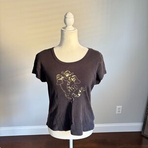 Vintage Disney Black Gold Graphic Tigger T-shirt Size Medium